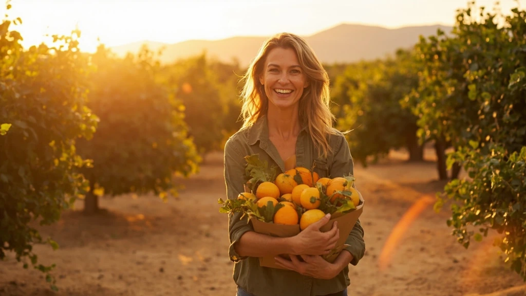 Ojai orchard at golden hour